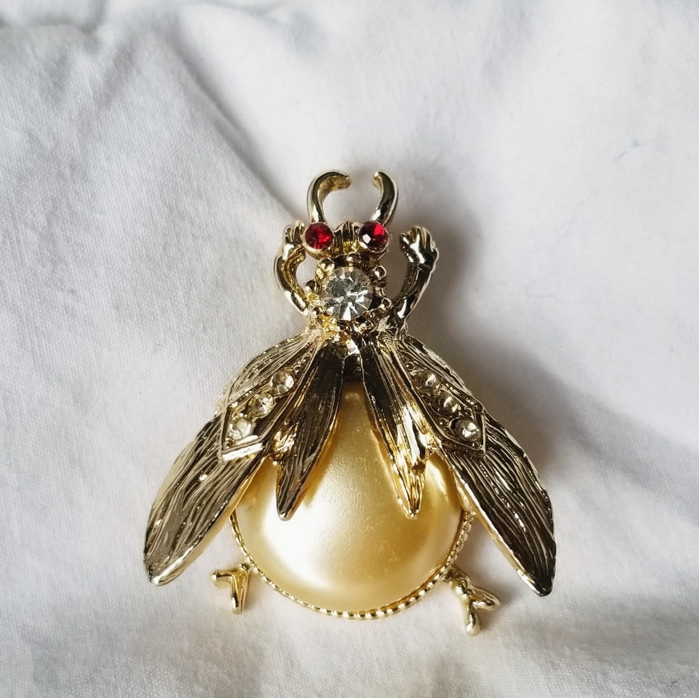 Vintage beetle brooch
